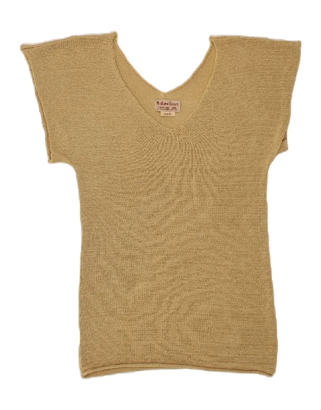 MARLBORO CLASSICS Womens Blouse Top UK 14 Medium Beige Business Casual Blouse