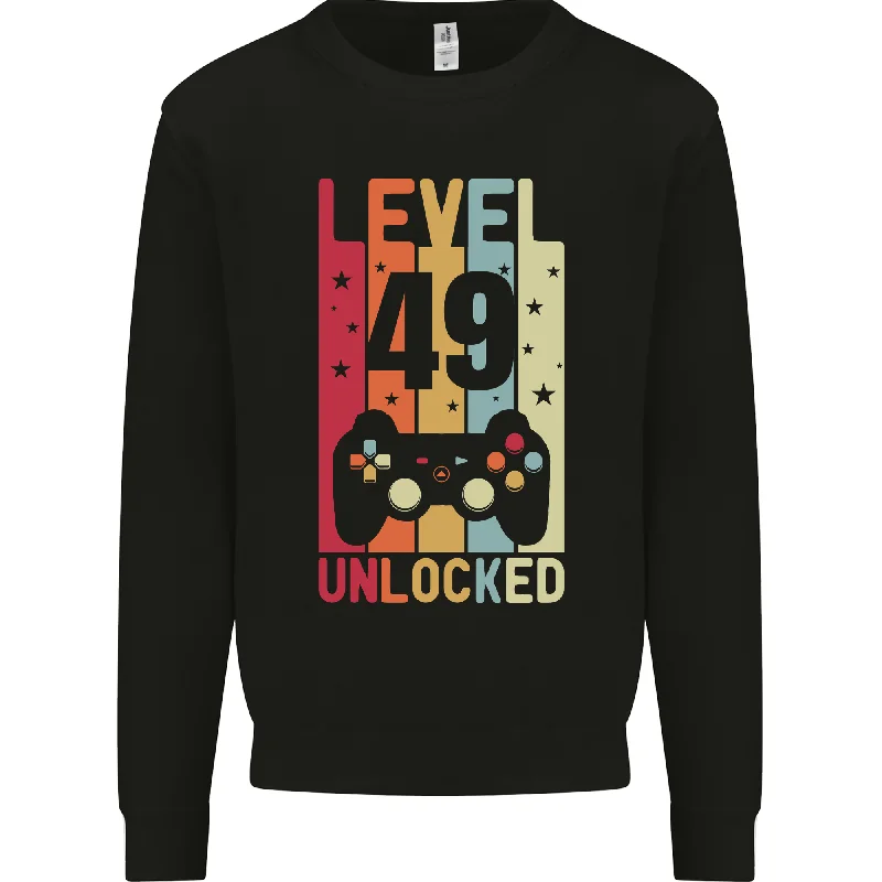 49th Birthday 49 Year Old Level Up Gaming Mens Sweatshirt Jumper Hoodie with Oversized Fit Loose Comfortable 49th Birthday 49 Year Old Level Up Gaming Mens Sweatshirt Jumper Hoodie with Oversized Fit Loose Comfortable