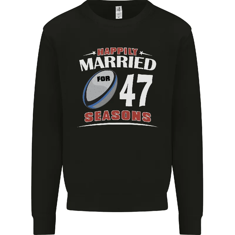 47 Year Wedding Anniversary 47th Rugby Mens Sweatshirt Jumper Hoodie Sweatshirt Pullover