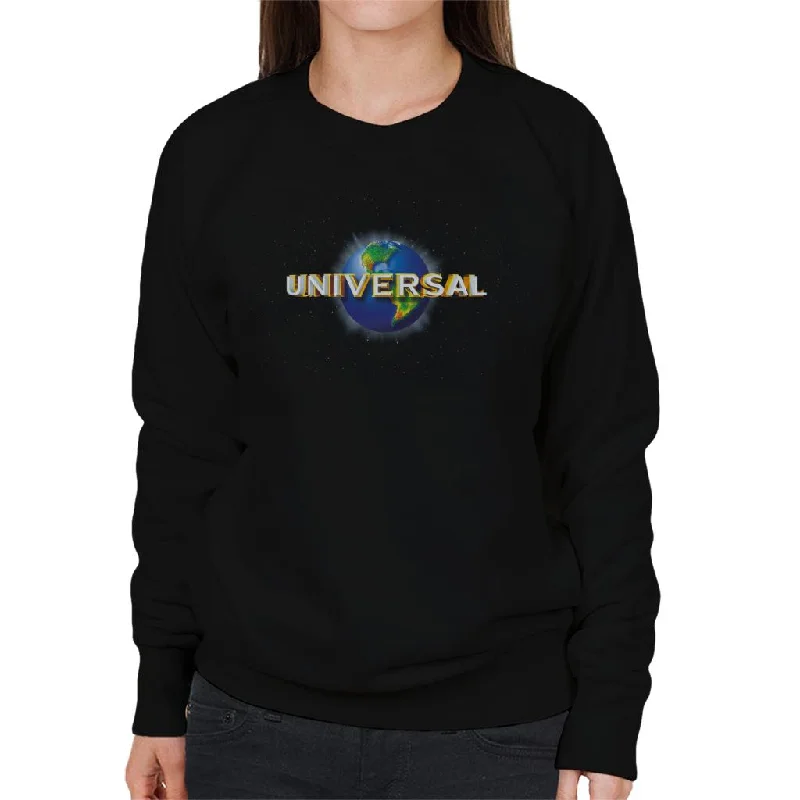 Universal Pictures Logo Women's Sweatshirt Hoodie with Belted Waist Structured Tailored Universal Pictures Logo Women's Sweatshirt Hoodie with Belted Waist Structured Tailored