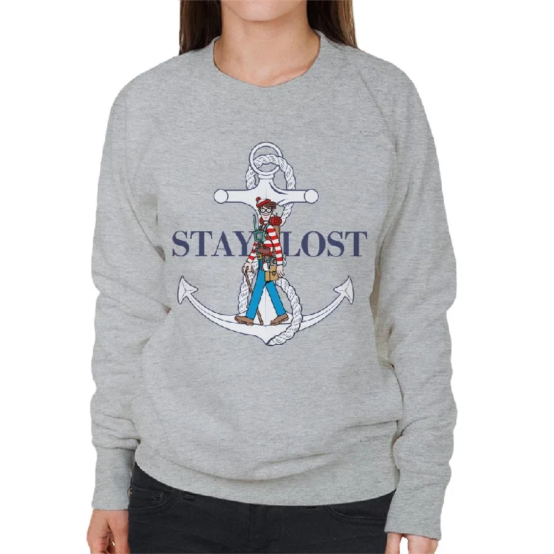 Where's Wally Stay Lost Women's Sweatshirt Hoodie with Cuffed Sleeves Snug Secure