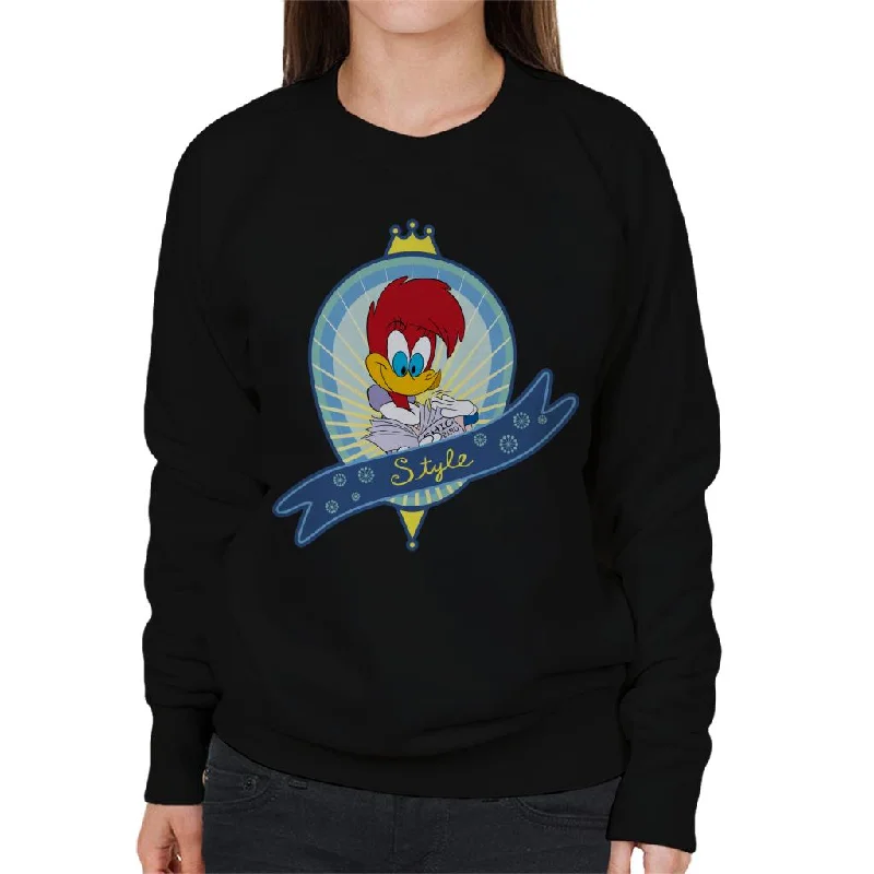 Woody Woodpecker Winnie Style Women's Sweatshirt Hoodie with Turtle Neck Cozy Winter Woody Woodpecker Winnie Style Women's Sweatshirt Hoodie with Turtle Neck Cozy Winter