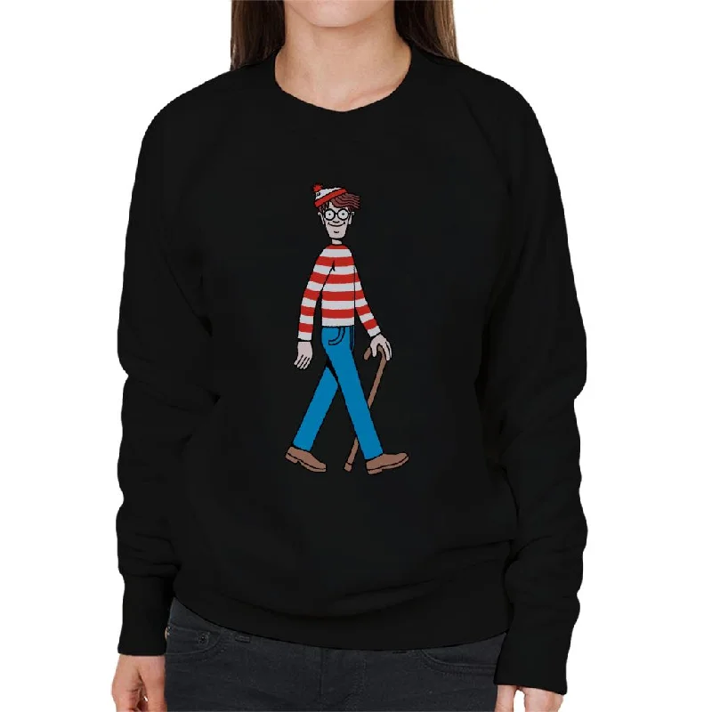 Where's Wally Walking Women's Sweatshirt Hoodie with Belted Waist Structured Tailored