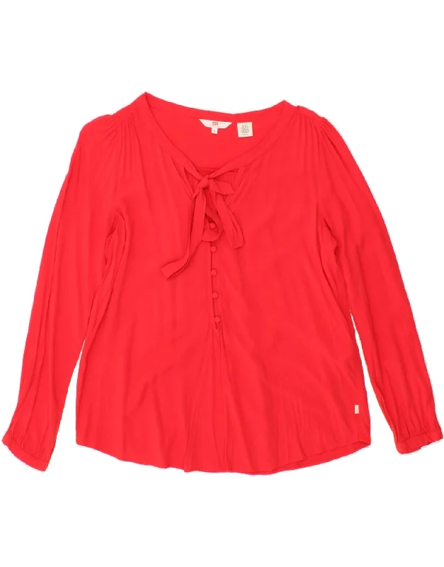 LEVI'S Womens Front Tie 3/4 Sleeve Blouse Top UK 10 Small Red Viscose Sleeveless Summer Blouse LEVI'S Womens Front Tie 3/4 Sleeve Blouse Top UK 10 Small Red Viscose Sleeveless Summer Blouse