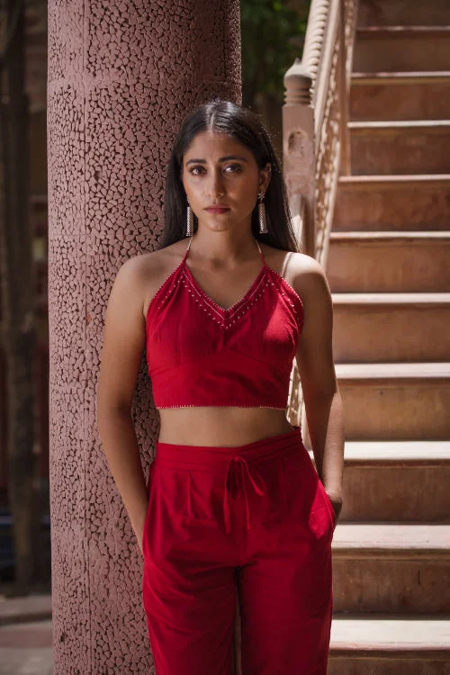 Urmul'Piharavaa' Laal ishq Cotton halter blouse Stylish Wrap Blouse