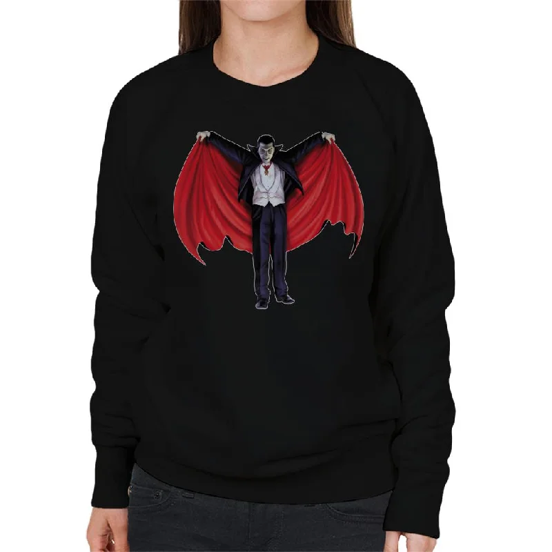 Dracula Cape Full Women's Sweatshirt Hoodie with Magnetic Closure Innovative Modern