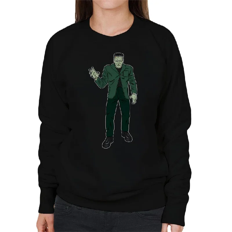 Frankenstein Monster Pose Illustration Women's Sweatshirt Hoodie with Relaxed Fit Easy Casual