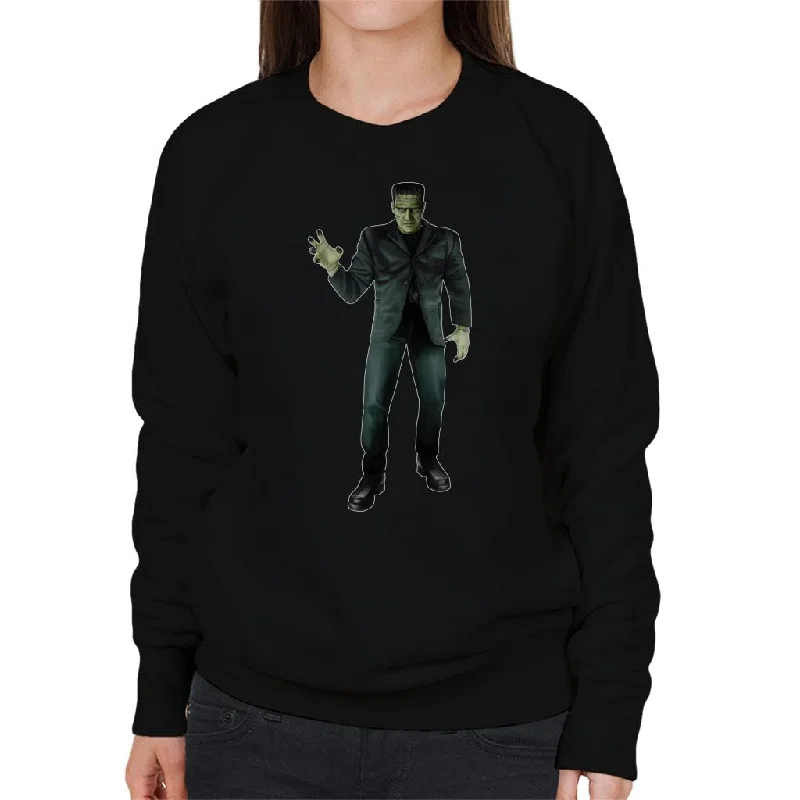 Frankenstein Monster Pose Women's Sweatshirt Hoodie with High Neck Warm Protective