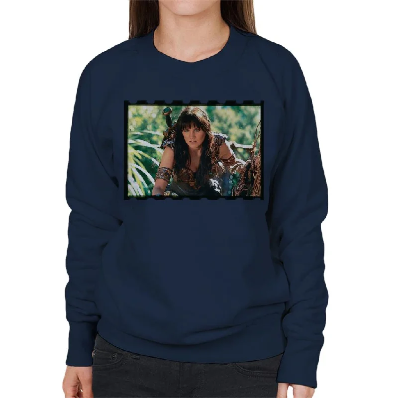 Xena Warrior Princess Spying Women's Sweatshirt Hoodie with Distressed Vintage Worn