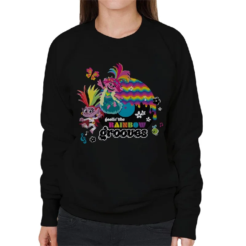 Trolls Feelin The Rainbow Grooves Women's Sweatshirt Hoodie with Strings Custom Fit Adjustable Trolls Feelin The Rainbow Grooves Women's Sweatshirt Hoodie with Strings Custom Fit Adjustable