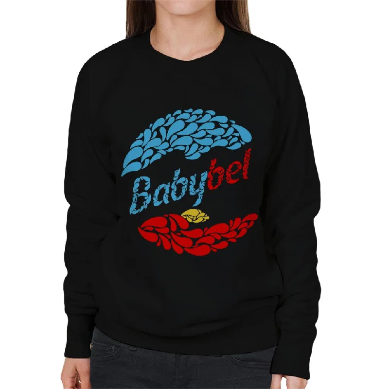 Baby Bel Blue And Red Droplets Women's Sweatshirt Hoodie with Print Artistic Unique