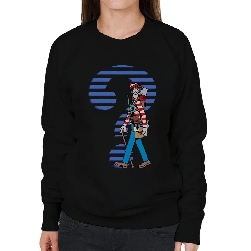 Where's Wally Question Mark Women's Sweatshirt Hoodie with Mock Neck Collared Structured