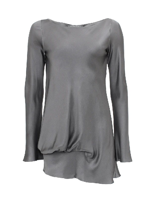 Long Sleeve Satin Blouse Sleeveless Chiffon Blouse