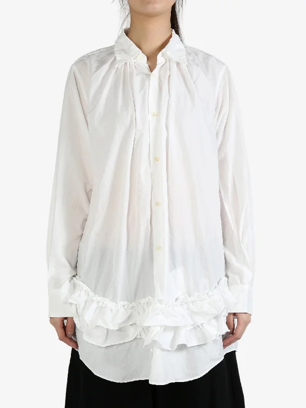 COMME DES GARCONS COMME DES GARCONS - Women  Ruffle Bottom Blouse Pleated Collar Blouse