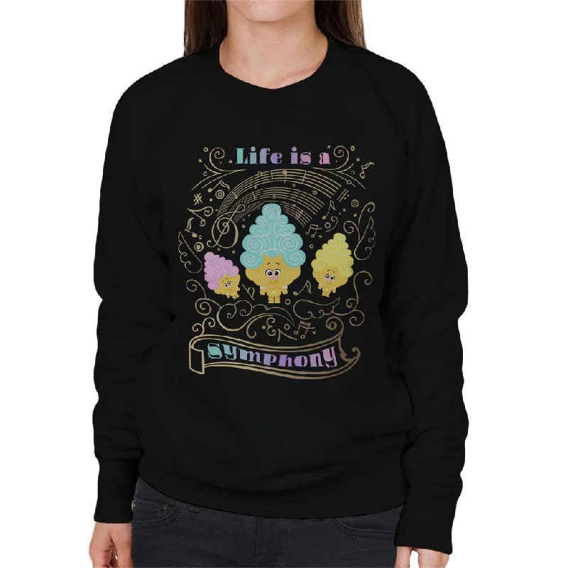 Trolls Classical Trolls Life Is A Symphony Women's Sweatshirt Hoodie with Color Block Contrast Stylish Trolls Classical Trolls Life Is A Symphony Women's Sweatshirt Hoodie with Color Block Contrast Stylish