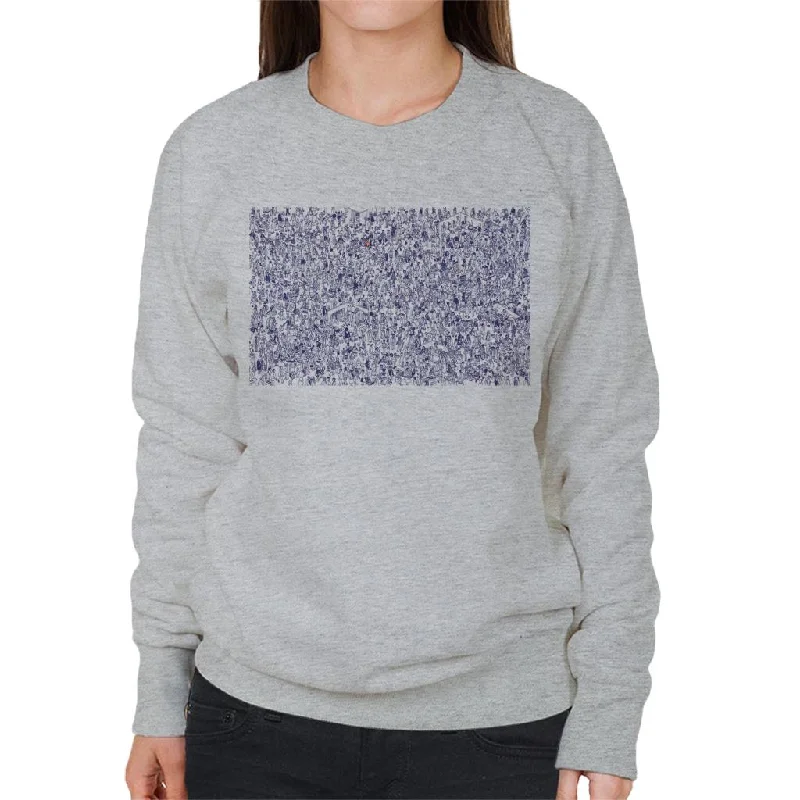 Where's Wally Hiding In A Crowd Women's Sweatshirt Hoodie with Illustration Artistic Creative