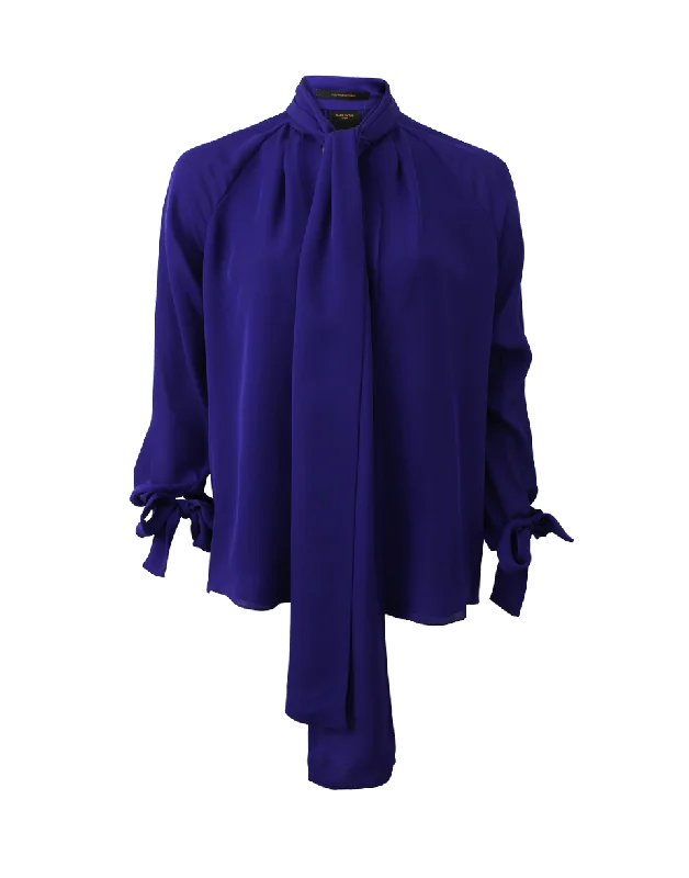 Double Georgette Blouse Delicate Bow Blouse