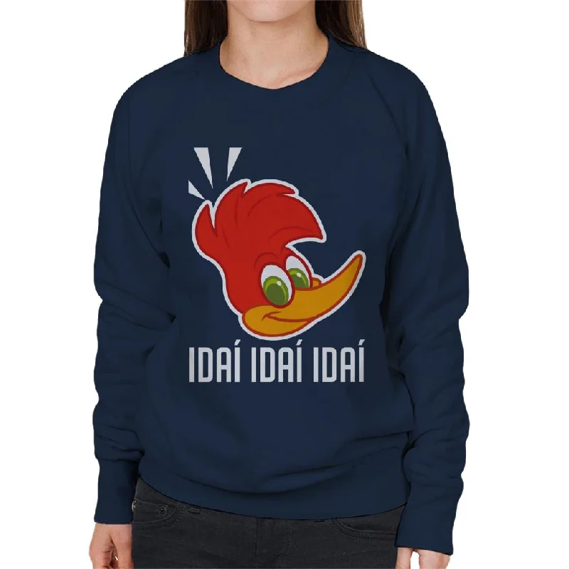 Woody Woodpecker Idai Idai Idai Women's Sweatshirt Hoodie with Hem Lace Feminine Delicate