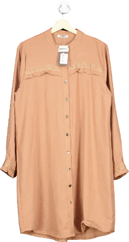 IMAJBUTIK Collection Mink Plus Size stoned linen tunic blouse UK XXL Elegant Office Blouse IMAJBUTIK Collection Mink Plus Size stoned linen tunic blouse UK XXL Elegant Office Blouse