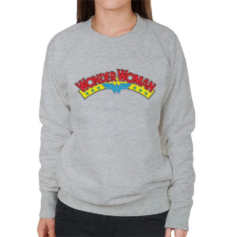 Wonder Woman Blue Stars Logo Women's Sweatshirt Hoodie with Earth Tones Natural Calm