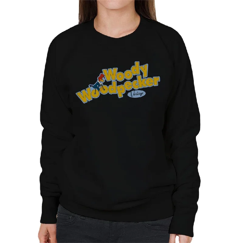 Woody Woodpecker Vintage Women's Sweatshirt Hoodie with Longline Fit Extended Stylish Woody Woodpecker Vintage Women's Sweatshirt Hoodie with Longline Fit Extended Stylish