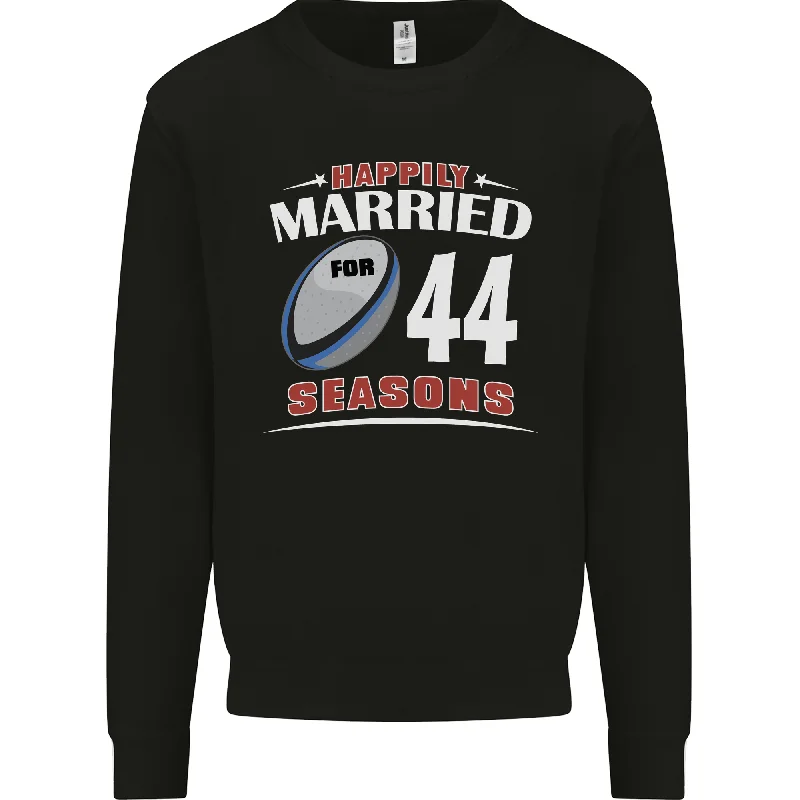 44 Year Wedding Anniversary 44th Rugby Mens Sweatshirt Jumper Hoodie with Back Slit Movement Comfort 44 Year Wedding Anniversary 44th Rugby Mens Sweatshirt Jumper Hoodie with Back Slit Movement Comfort