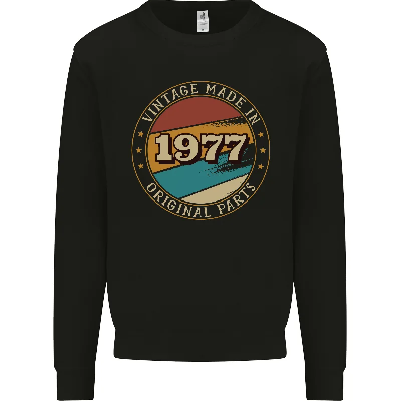 47th Birthday  Vintage Made In 1977 Mens Sweatshirt Jumper Oversized Hoodie Comfort Casual