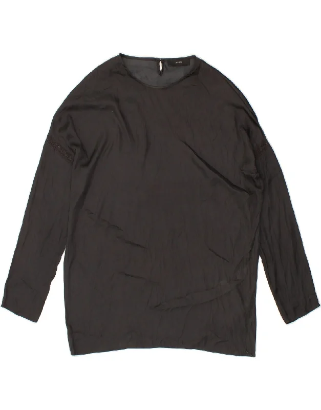 DIESEL Womens Longline Oversized Blouse Top UK 6 XS Black Polyester Elegant Semi-Sheer Blouse DIESEL Womens Longline Oversized Blouse Top UK 6 XS Black Polyester Elegant Semi-Sheer Blouse