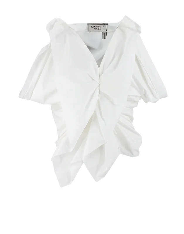 Sleeveless Drape V-Neck Blouse Classic Minimalist Blouse