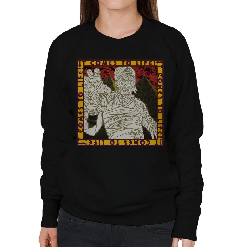 The Mummy It Comes To Life Women's Sweatshirt Hoodie with Elastic Waist Stretchable Comfortable