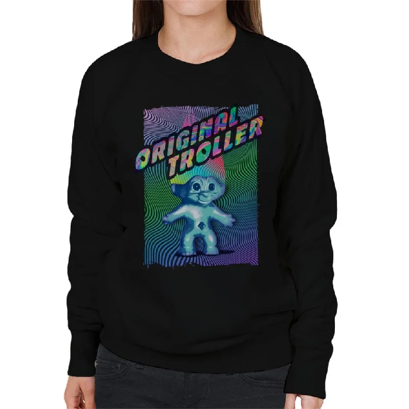 Trolls Psychedelic Wave Original Troller Women's Sweatshirt Hoodie with Frayed Bohemian Relaxed Trolls Psychedelic Wave Original Troller Women's Sweatshirt Hoodie with Frayed Bohemian Relaxed