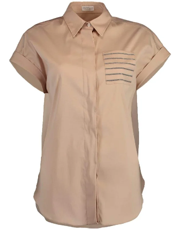 Monili Pocket Button Up Blouse Office-Ready Blouse