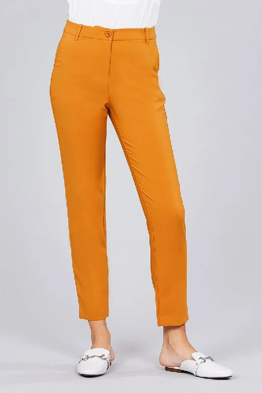 Seam Side Pocket Classic Long Pants Sleek Black Pants