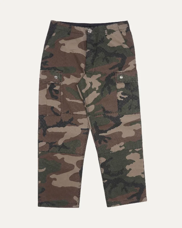 Camouflage Cargo Pants Chic Wool Trousers