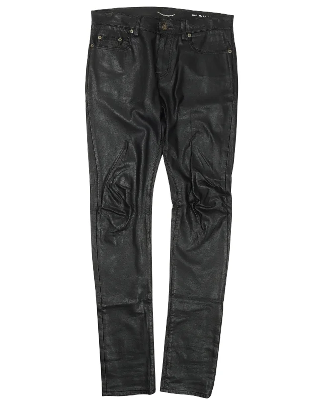 Leather D02 Pants Stretch Fit Pants