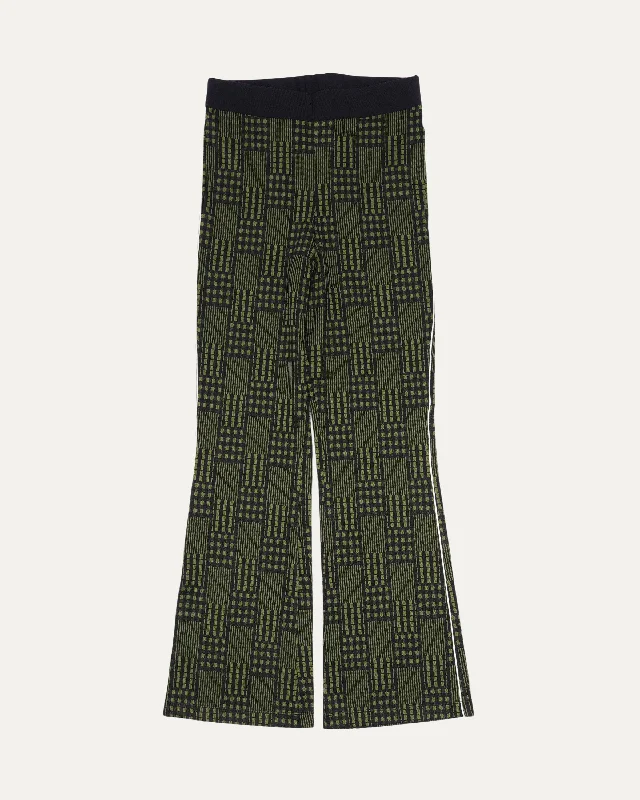 Plaid Flared Pants Elegant High-Waist Pants