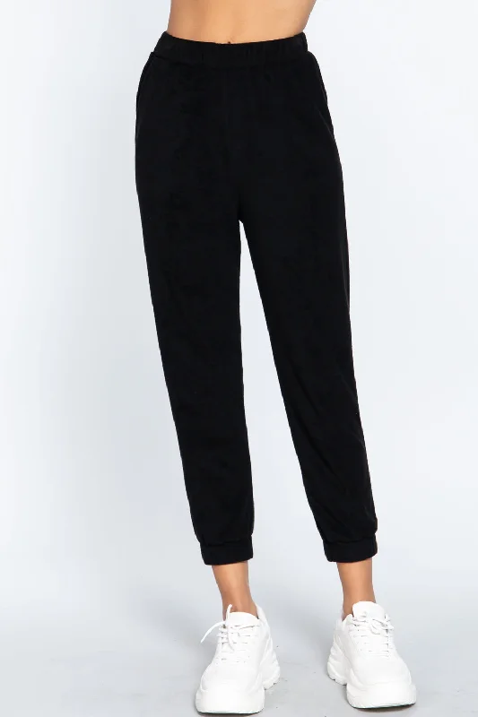 Terry Towelling Long Jogger Pants Elegant Dress Pants