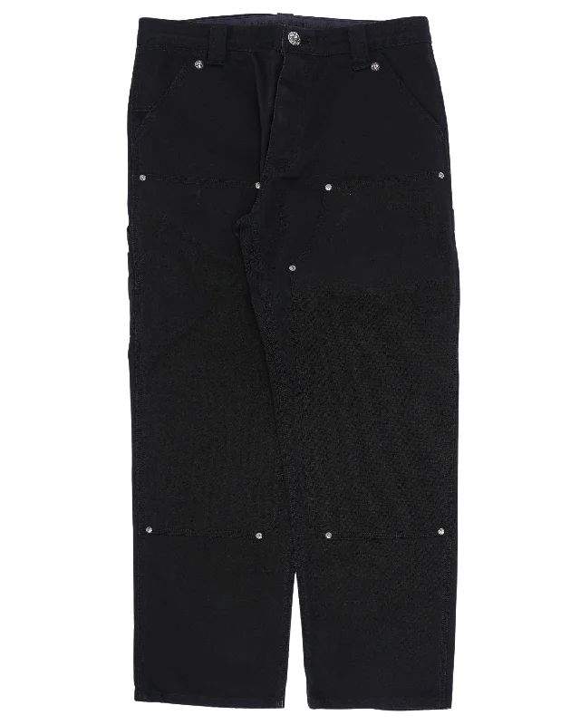 Double Knee Carpenter Pants Elegant Wool Trousers
