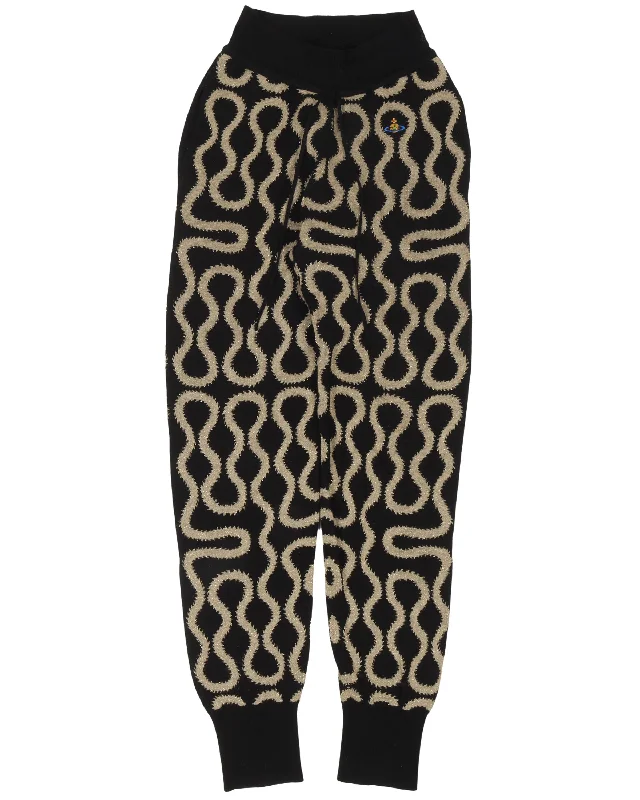 Wool Knit Pants High-Waist Trousers