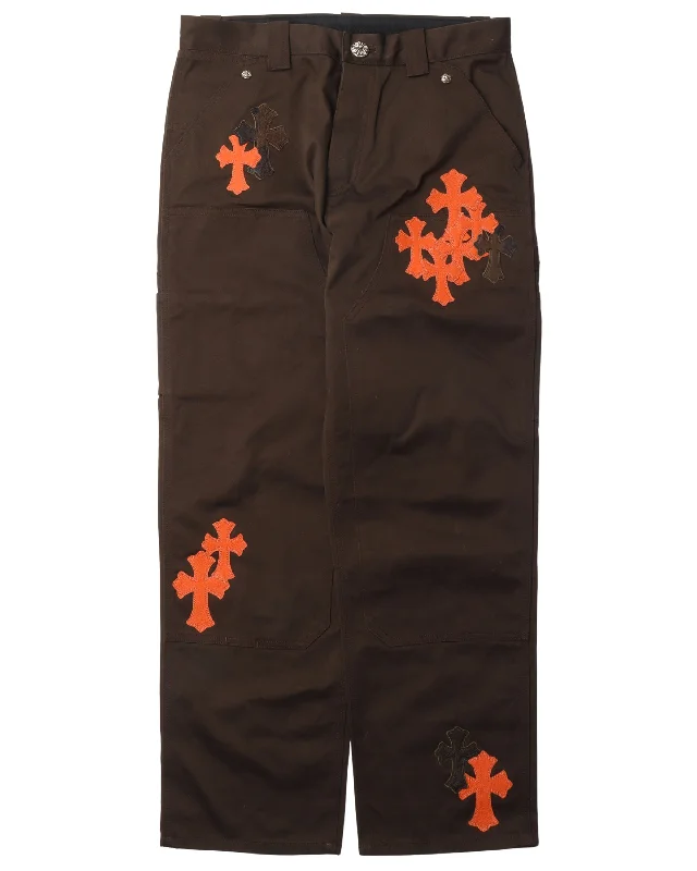 Carpenter Double Knee Cross Patch Pant Trendy Work Pants