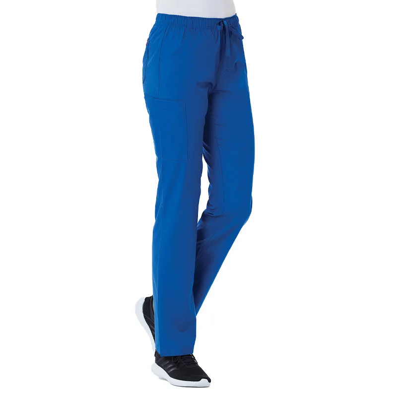 Maevn Red Panda Tall Full Elastic Waist Cargo Scrub Pants Chic Capri Pants