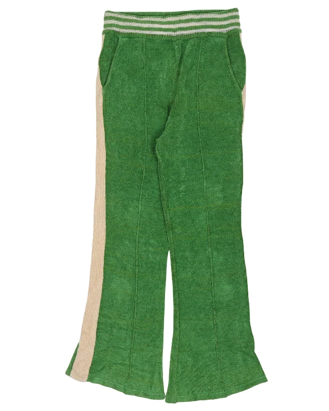 Knit Flared Track Pants Relaxed Casual Leggings