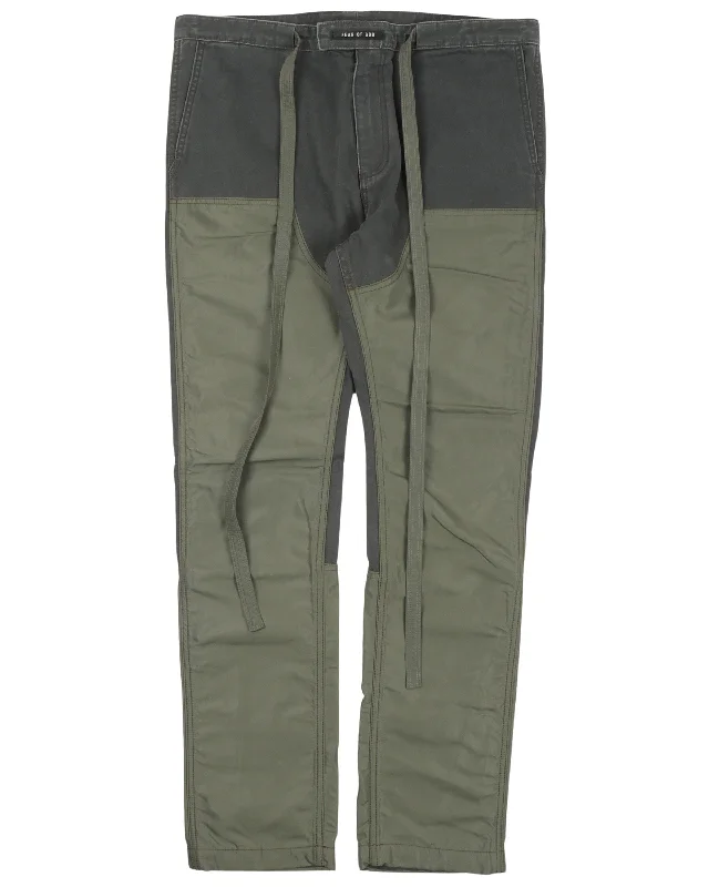 Nylon Double Knee Pants Sleek Black Pants