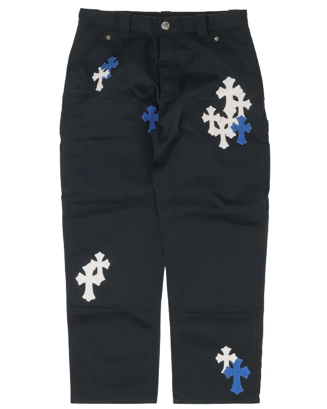 Double Knee Cross Patch Carpenter Pants Soft Wool Pants