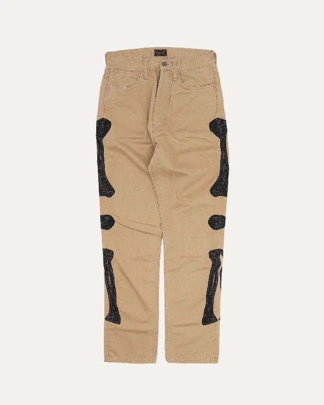 Mexican Tuxedo Okagilly Crochet-Trimmed Cotton-Twill Chino Pants Formal Slim Pants