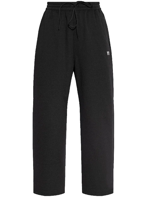 Y-3 LOGO-PRINT TRACK PANTS Formal Wide-Leg Pants