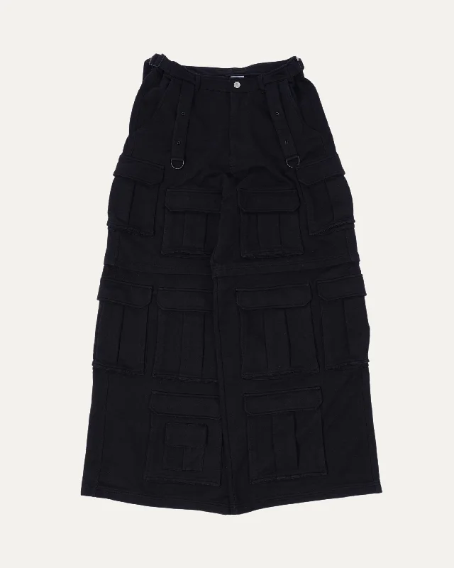 Multi-pocket Wide Leg Cargo Pants Fashionable Button-Up Pants