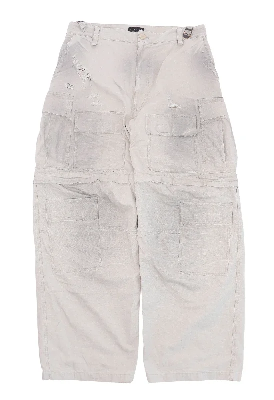 Distressed Convertible Cargo Pants Comfortable Jogger Trousers