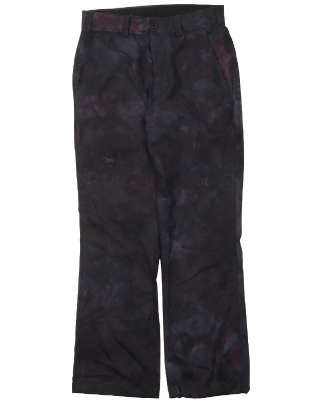 Tie Dye Wool Pants Elegant Silk Pants