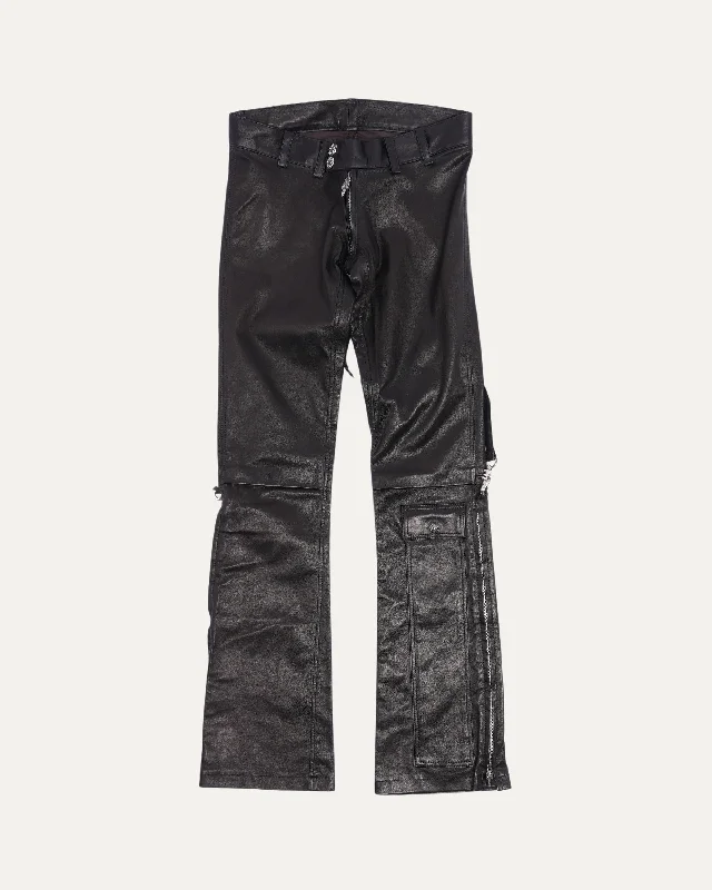 Cross Patch Leather Bondage Pants Fashionable Jogger Pants